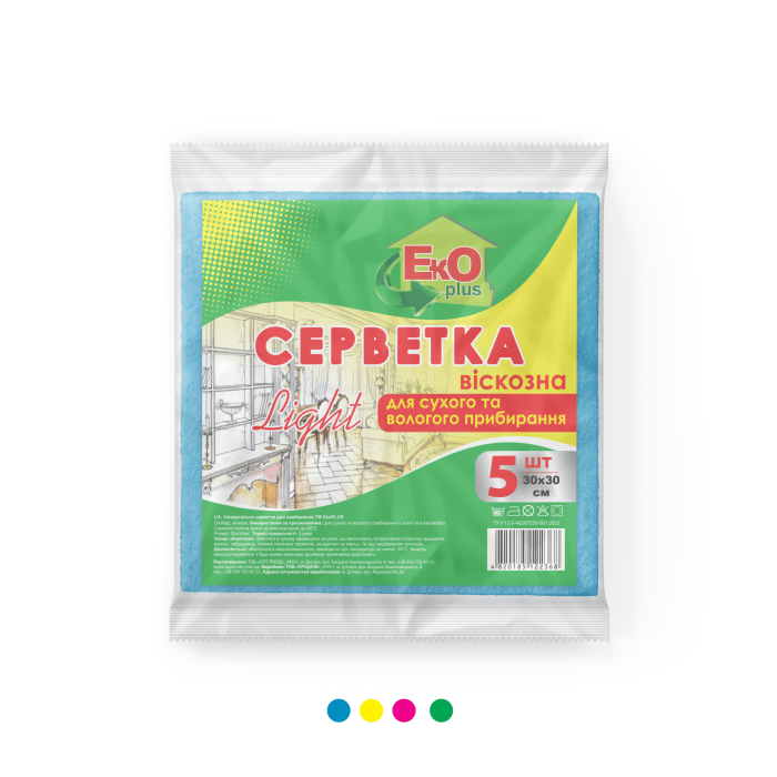 Серветки віскозні 5шт. ТМ EKO+