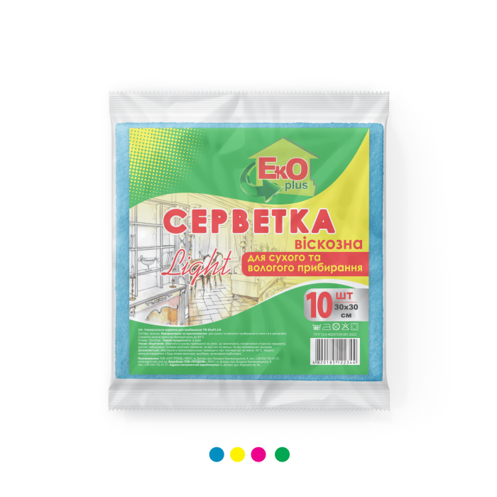 Серветки віскозні 10шт. ТМ EKO+