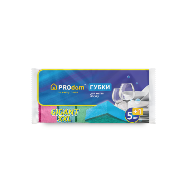 Губка кухонна 5+1 шт" Гігант XXL " PRODOM (98х68х35) Губка кухонна 5+1 шт" Гігант XXL " PRODOM (98х68х35)