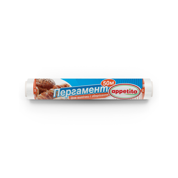 Пергамент для випікання Appetito ШК силикон 50м білий