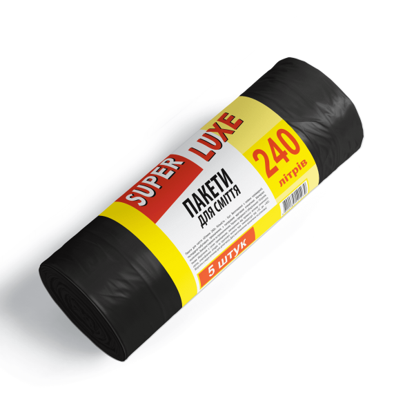 Пакети для сміття 240*5
(98х119/35 вага 0,388кг) Пакети для сміття 240*5
(98х119/35 вага 0,388кг)