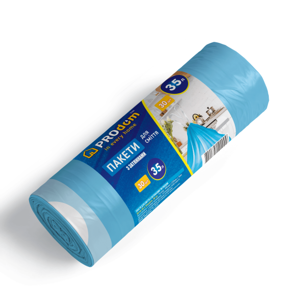Пакети для смiття Продом ШК 35х30 з зав'язкою
(50х55/12 вага 0,235кг) Пакети для смiття Продом ШК 35х30 з зав'язкою
(50х55/12 вага 0,235кг)