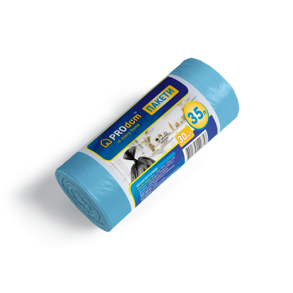 Пакети для сміття  35*30 сині ТМ Продом
(45х55/6,5 вага 0,092кг) Пакети для сміття  35*30 сині ТМ Продом
(45х55/6,5 вага 0,092кг)