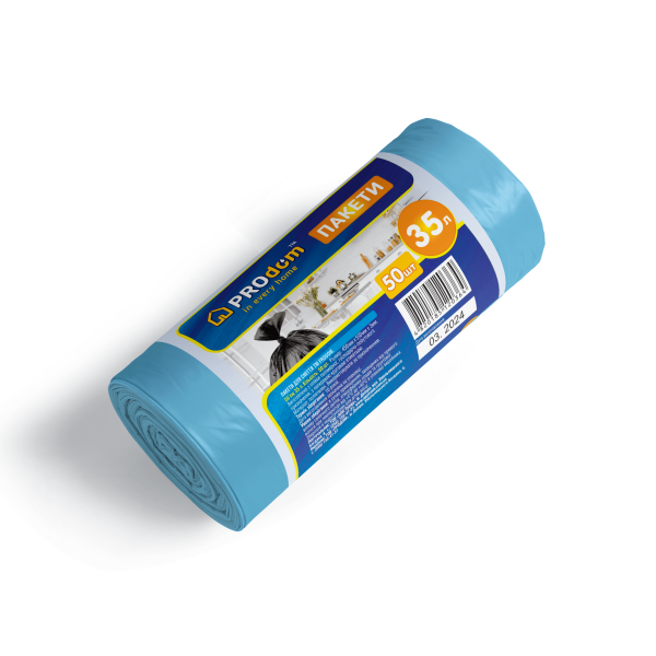 Пакети для сміття  35*50 сині ТМ Продом
(45х55/6,5 вага 0,152кг) Пакети для сміття  35*50 сині ТМ Продом
(45х55/6,5 вага 0,152кг)